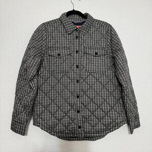 J. Crew Checkered Black and White Puffer Jacket